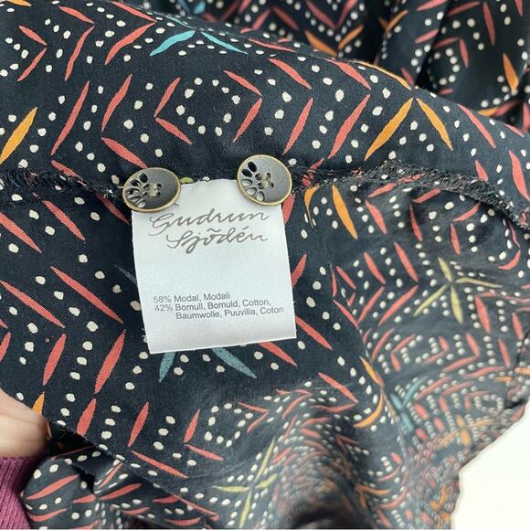 Gudrun Sjöden | Womens Black & Multicolor Geometric Print Modal Dress Drawstring - Picture 5 of 7